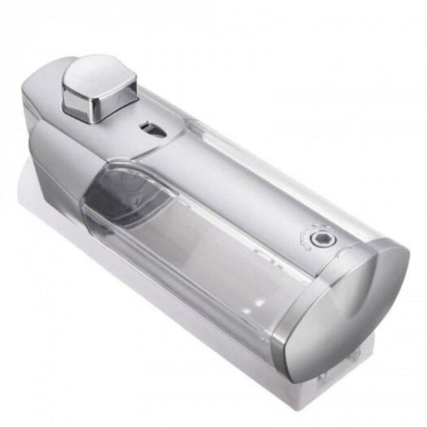 Wall Mounted Shampoo Soap Dispenser Sanitizer Bathroom Shower Liquid Lotion Pump Silver
