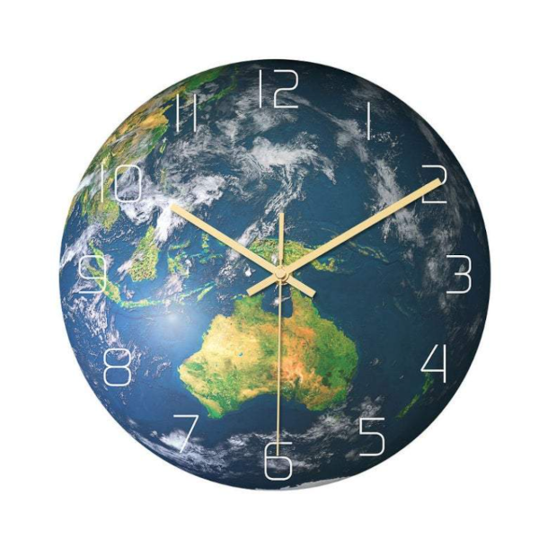 30Cm Planet Earth Luminous Decor Wall Clocks