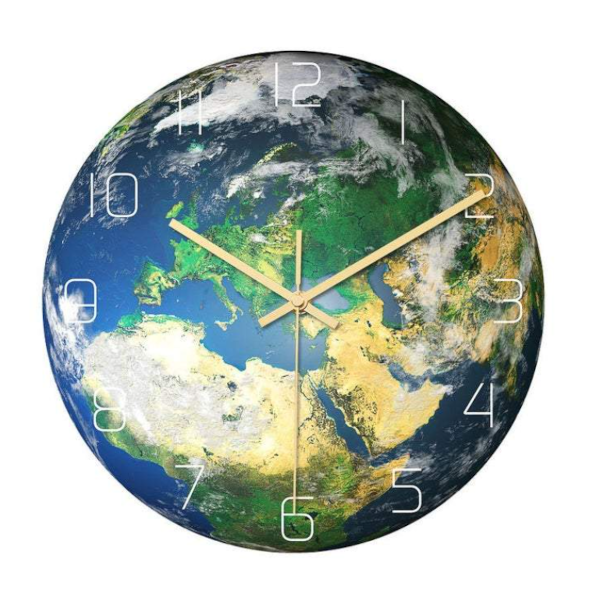 30Cm Planet Earth Luminous Decor Wall Clocks