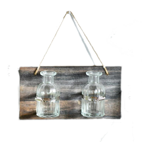 Glass Vase On Hanging Wall Plaque Decor Vases