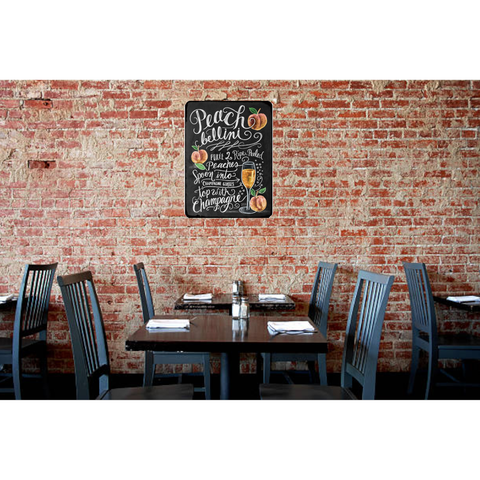 Wall Poster Frameless Decorative Metal Mojito Cocktail Chalkboard