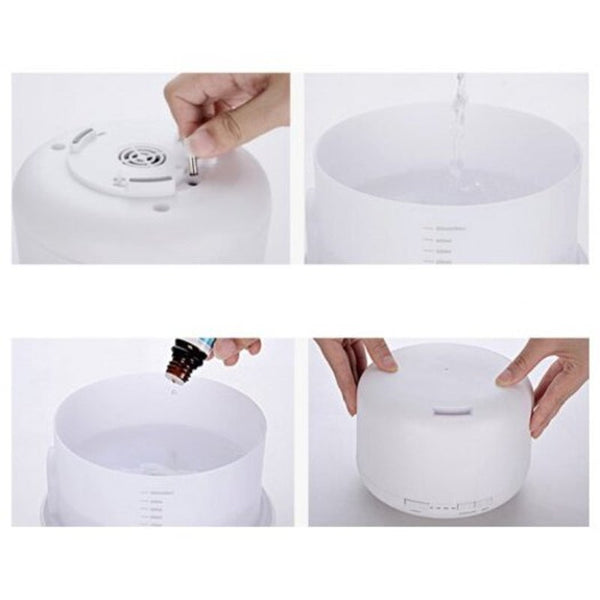 Warm Light Non Print Ultrasonic Household Quiet Air Purification Humidifier White Aromatherapy