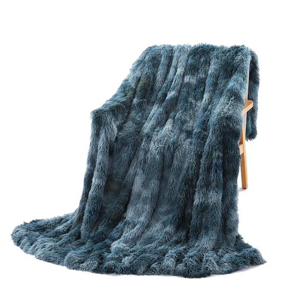 Warm Fluffy Faux Fur Plush Shaggy Throw Blanket