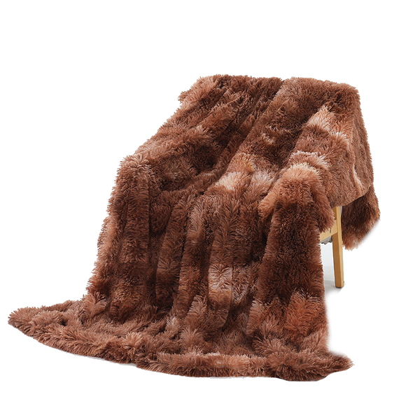 Warm Fluffy Faux Fur Plush Shaggy Throw Blanket Blankets