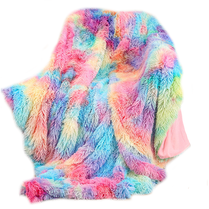 Warm Fluffy Faux Fur Plush Shaggy Throw Blanket Blankets