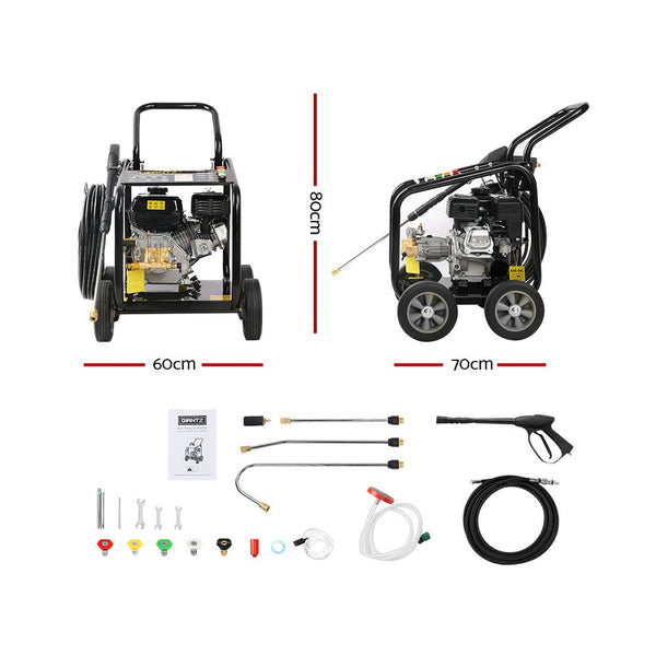 Giantz 4800Psi 20M Petrol High Pressure Cleaner Washer Water Jet Hose Gurney Pressure Washers