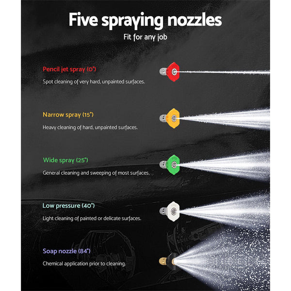 Giantz 4800Psi 20M Petrol High Pressure Cleaner Washer Water Jet Hose Gurney Pressure Washers