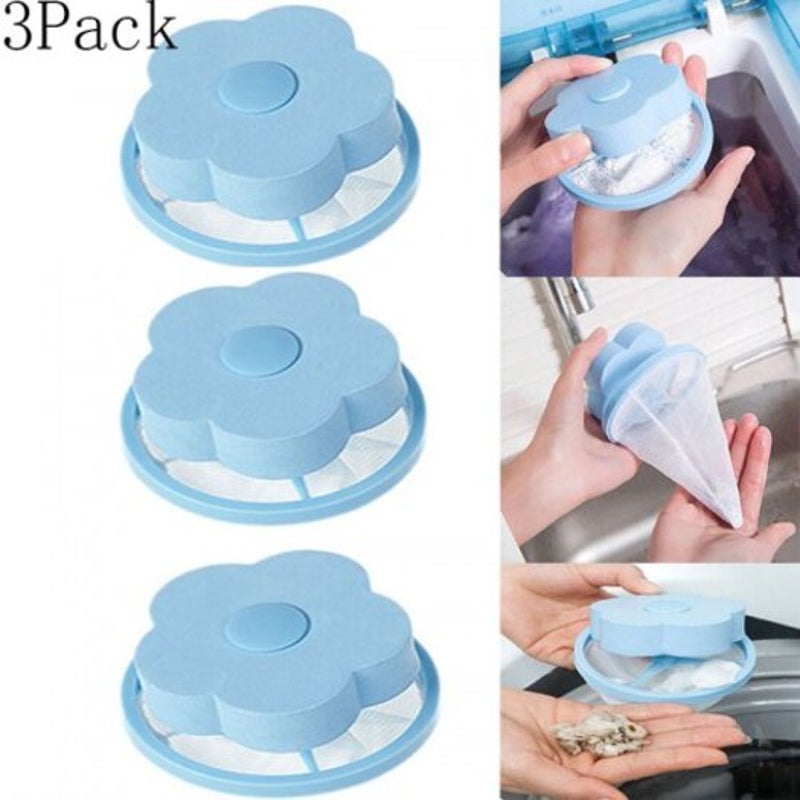 Washing Machine Hair Removal Filter Bag Laundry Ball Sky Blue Laundry Bags