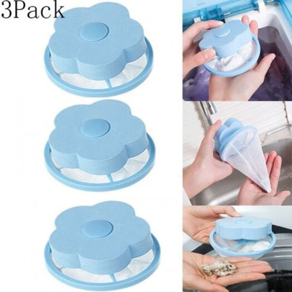 Washing Machine Hair Removal Filter Bag Laundry Ball Sky Blue Laundry Bags