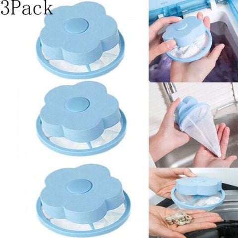 Washing Machine Hair Removal Filter Bag Laundry Ball Sky Blue Laundry Bags