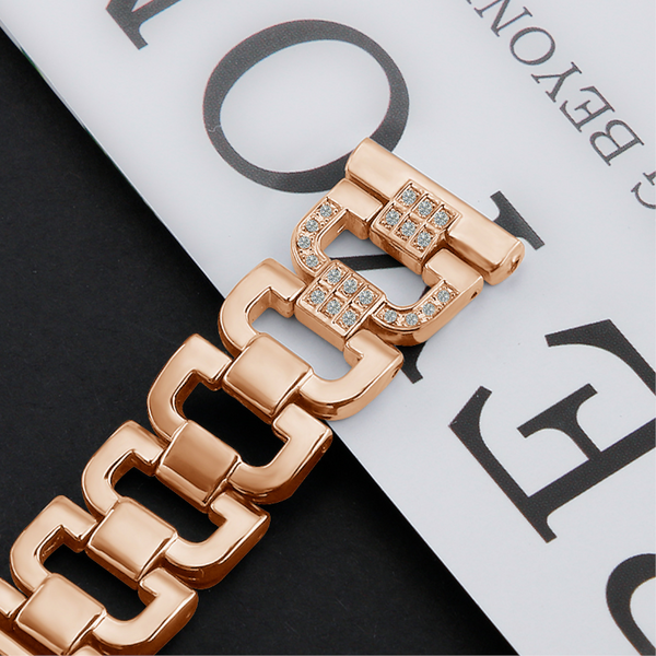 Watch Band For Samsung Galaxy Active 2 Strap Diamond Word Chain Rose Gold 20Mm Watch Bands