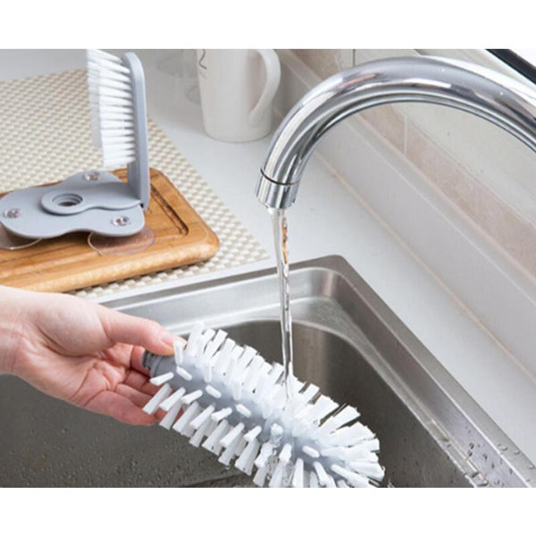 Water Bottle Cleaning Brush Glass Cup Washer With Suction Base Bristle For Bar Kitchen Sink Tools Cleaning Brushes