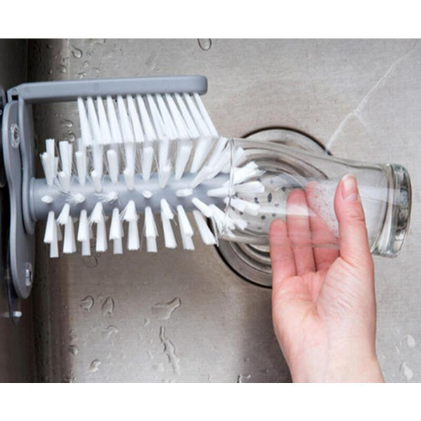 Water Bottle Cleaning Brush Glass Cup Washer With Suction Base Bristle For Bar Kitchen Sink Tools Cleaning Brushes