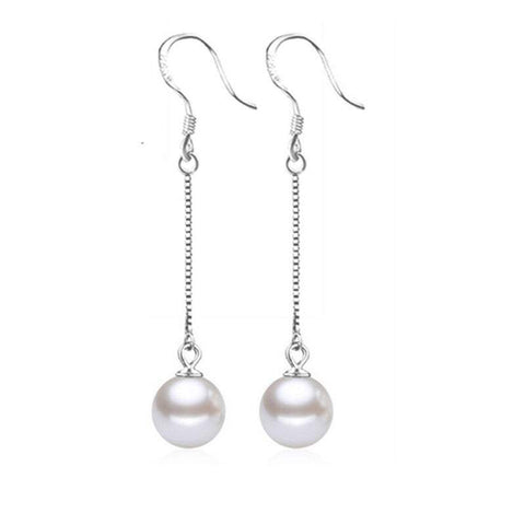 Water Drop Dangle Studs Pearl Earrings Wire Beads
