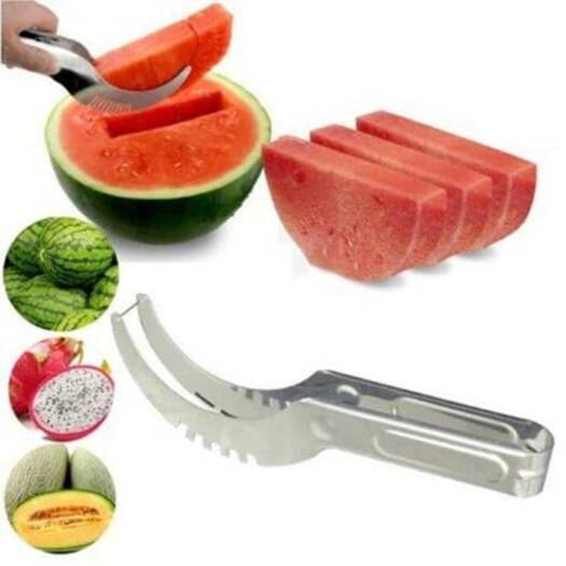 Watermelon Cutter Knife Cucumis Melon Chopper Fruit Salad Cucumber Vegetable Slicers Kitchen Cooking Tools Silver Peelers & Slicers