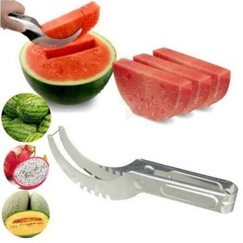 Watermelon Cutter Knife Cucumis Melon Chopper Fruit Salad Cucumber Vegetable Slicers Kitchen Cooking Tools Silver