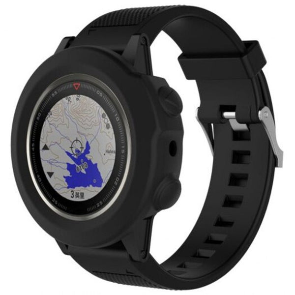 Waterproof Case Protective Silicone Cover For Garmin Fenix 5X Watch Black