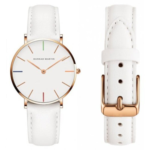 Veile Studios Waterproof Creative Belt Fashion Students Women Lady Quartz Watch White Watches
