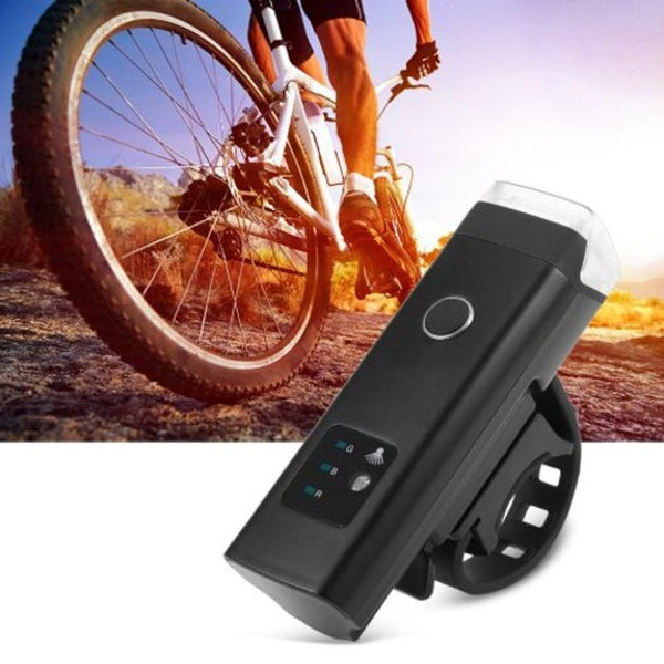 Waterproof Cycling Bicycle Light Usb Rechargeable Bike Led Front Lights Lamp Safety Flashlight Black