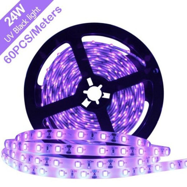 Deepdream Black Light Uv 395 400Nm 3528 Smd Flexible Led Strip Dc12v Purple Meters String Lights
