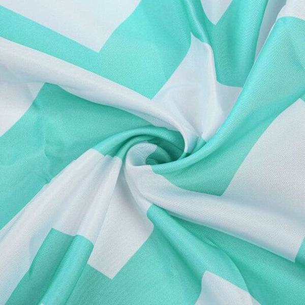 Waterproof Fabric Shower Curtain Waved Pattern 180 X 180Cm Green