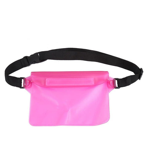 Waterproof Outdoor Swimming Drifting Pouch Dry Bag Pvc Waist Phone Cover Storage Protective Pink