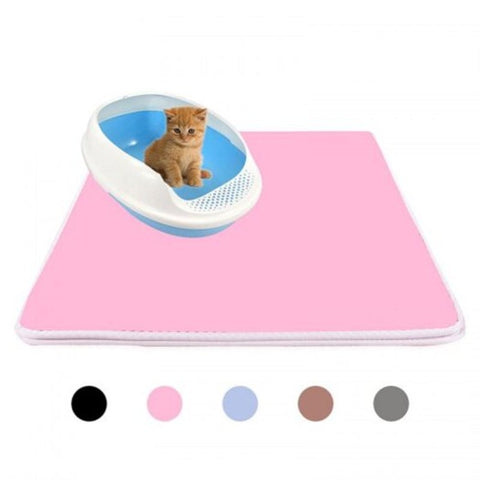 Waterproof Pet Cat Litter Mat Eva Double Layer Mats Feeding Non Slip Floor Pad Pink 30X30cm