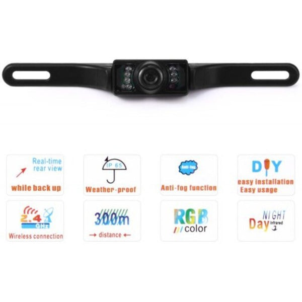 Waterproof Rear View License Plate Backup Camera Black Rear View Monitors/Cams & Kits