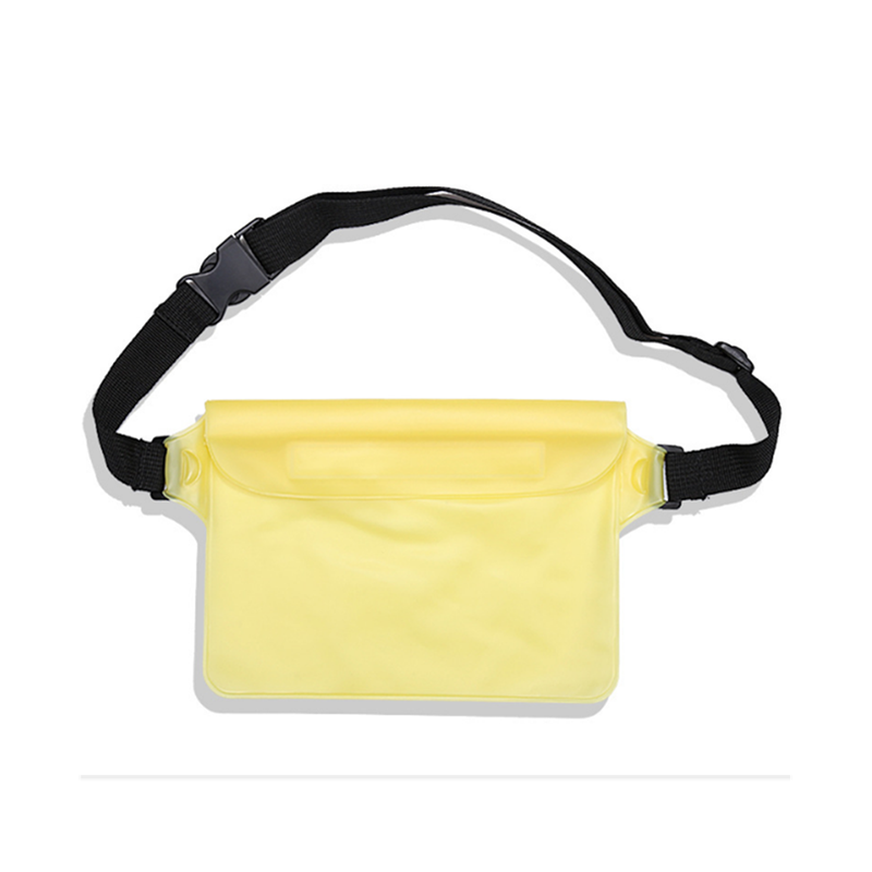 Drifting Swimming Bag Three Layer Sealed Waterproof Waistbag Yellow