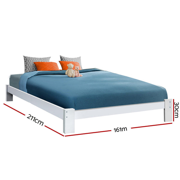 Artiss Bed Frame Queen Base Size Timber Mattress Platform Queen Bed Frames