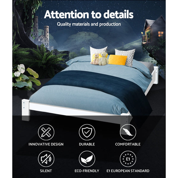 Artiss Bed Frame Queen Base Size Timber Mattress Platform Queen Bed Frames