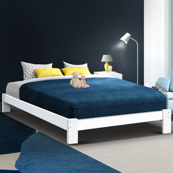 Artiss Bed Frame Queen Base Size Timber Mattress Platform Queen Bed Frames