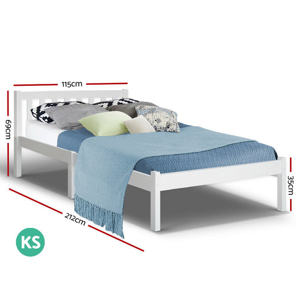 Artiss Bed Frame King Single Timber Mattress Size Base Bedroom Single Bed Frames
