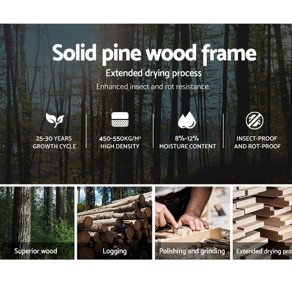 Artiss Bed Frame King Single Timber Mattress Size Base Bedroom Single Bed Frames