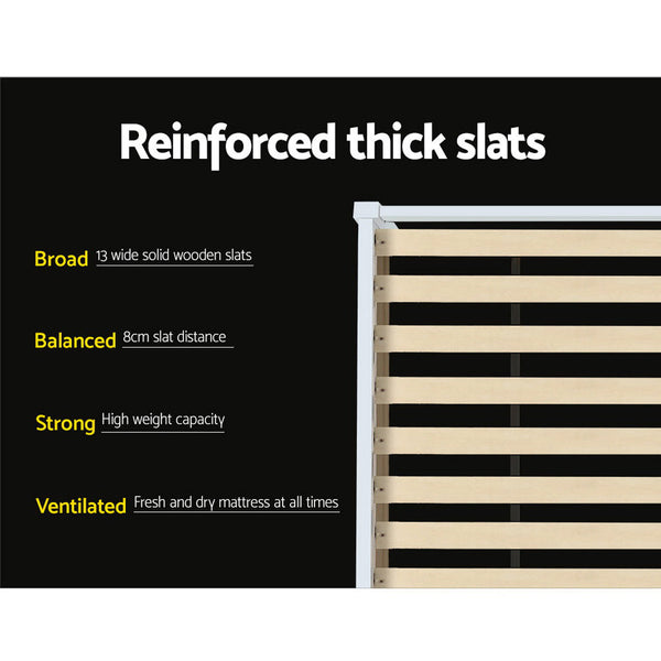 Artiss Single Size Bed Frame White Single Bed Frames