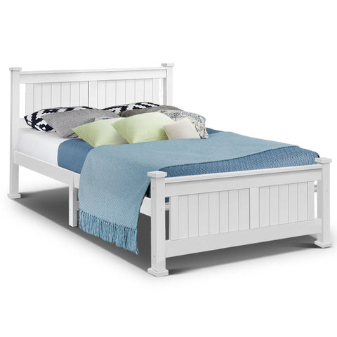 Artiss Double Size Bed Frame White Double Bed Frames