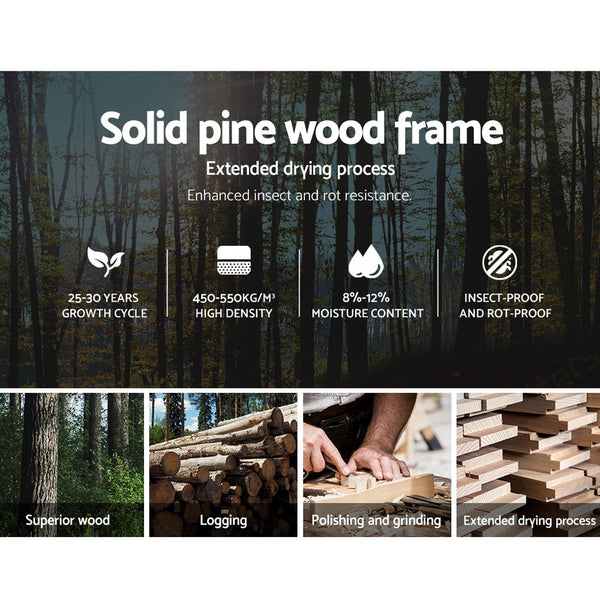 Artiss Set Of 2 Bed Frame Storage Drawers Timber Trundle For Base White Storage Boxes