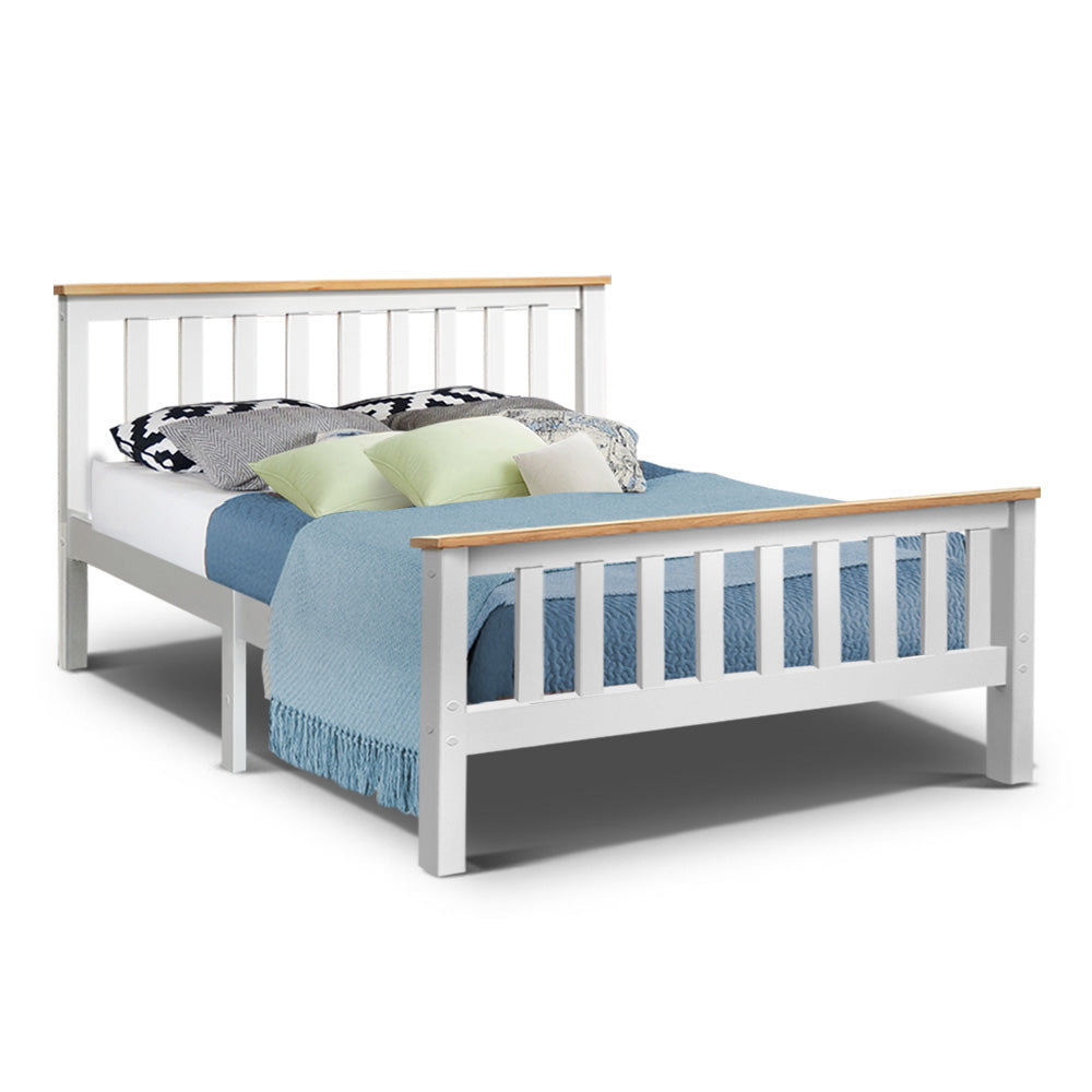 Artiss Double Full Size Bed Frame Pony Timber Mattress Base Bedroom Kids Double Bed Frames