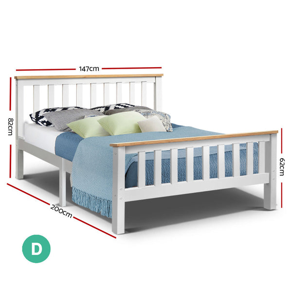 Artiss Double Full Size Bed Frame Pony Timber Mattress Base Bedroom Kids Double Bed Frames