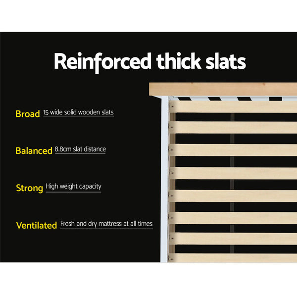 Artiss Double Full Size Bed Frame Pony Timber Mattress Base Bedroom Kids Double Bed Frames