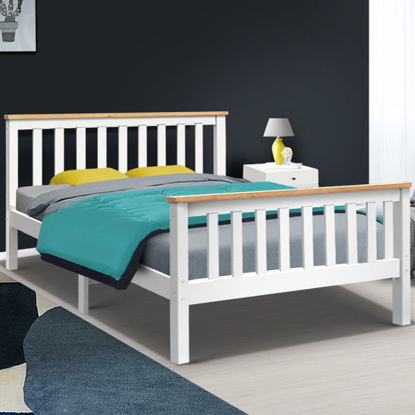 Artiss Double Full Size Bed Frame Pony Timber Mattress Base Bedroom Kids Double Bed Frames