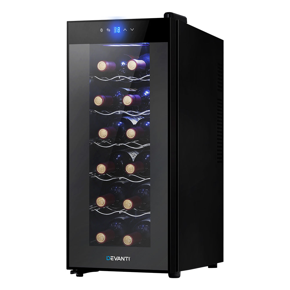 Devanti Wine Cooler 12 Bottle Thermoelectric Fridge Storage Chiller Wine Fridges