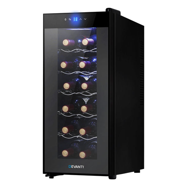 Devanti Wine Cooler 12 Bottle Thermoelectric Fridge Storage Chiller Wine Fridges