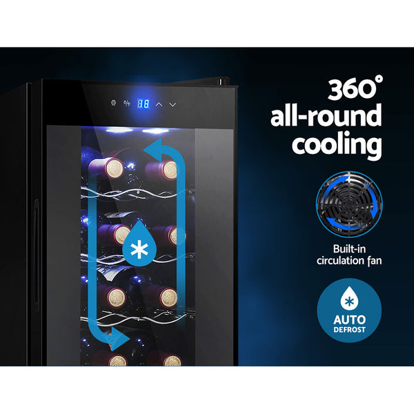 Devanti Wine Cooler 12 Bottle Thermoelectric Fridge Storage Chiller Wine Fridges
