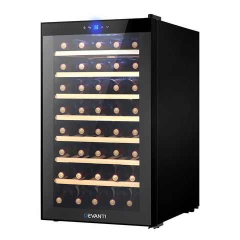 Devanti Wine Cooler Compressor Fridge Chiller Storage Cellar 51 Bottle Black Wine Fridges