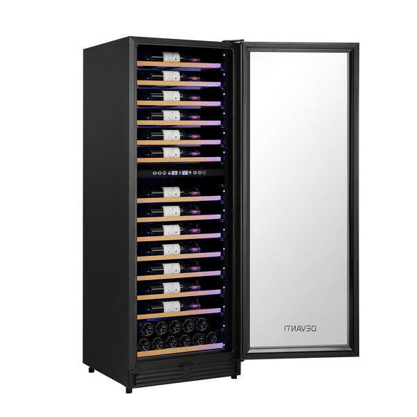 Devanti Wine Cooler Fridge Dual Zone 128 Bottles Wine Fridges