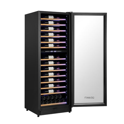 Devanti Wine Cooler Fridge Dual Zone 128 Bottles Wine Fridges