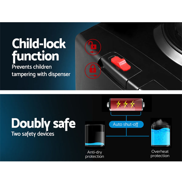 Devanti Water Cooler Chiller Dispenser Bottle Stand Filter Purifier Office Black Water Coolers