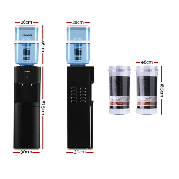 Devanti Water Cooler Dispenser Stand Cold Hot Chiller Purifier 22L Bottle Filter Water Coolers