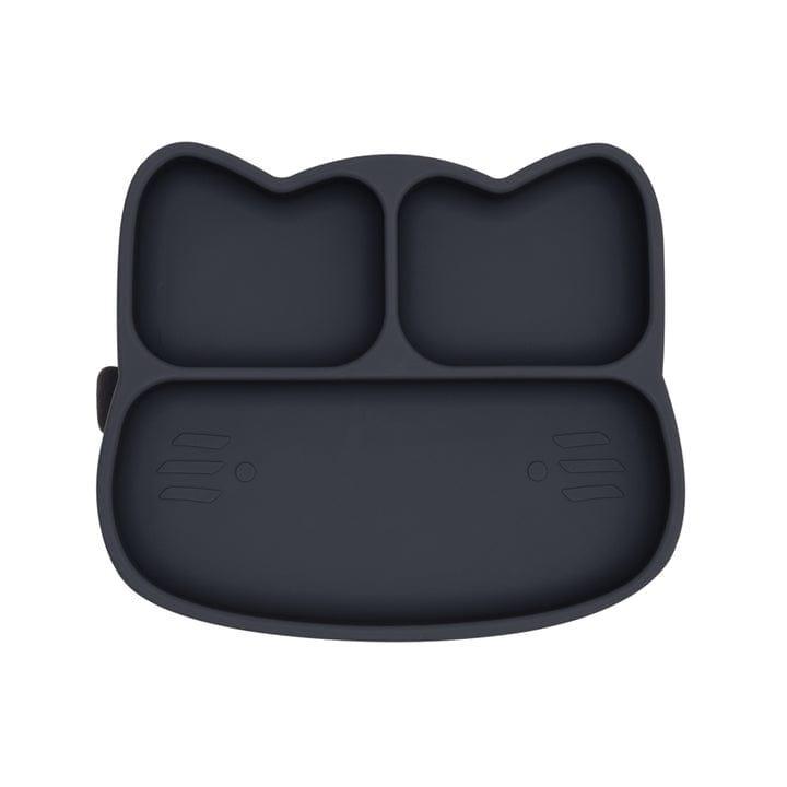 We Might Be Tiny Silicone Divided Plate With Suction Foot Cat Shaped Charcoal Baby Feeding Sets